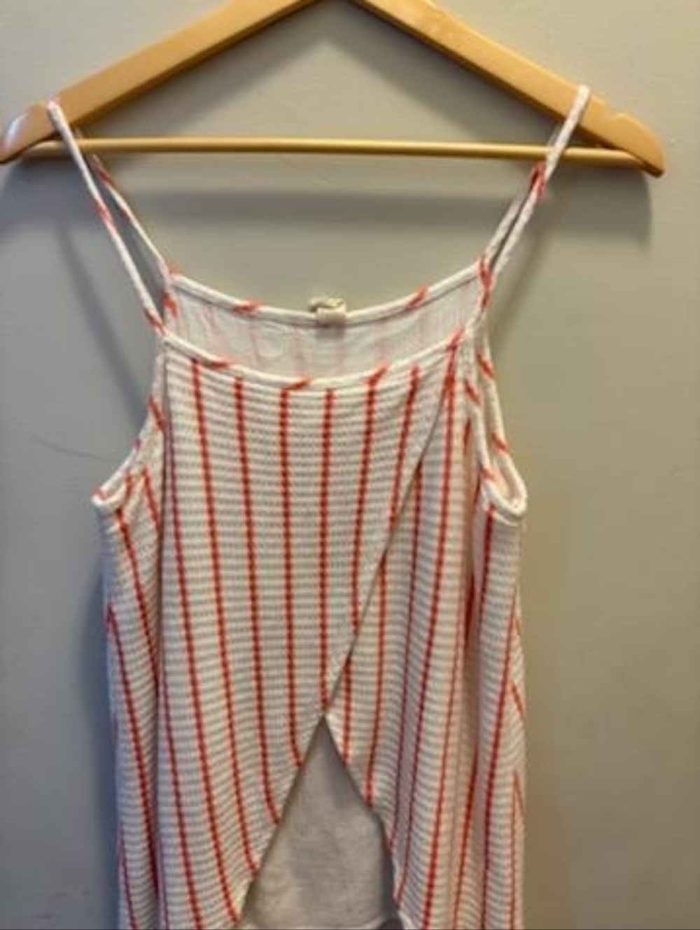 Women's White & Coral Striped Sleeveless Camisole